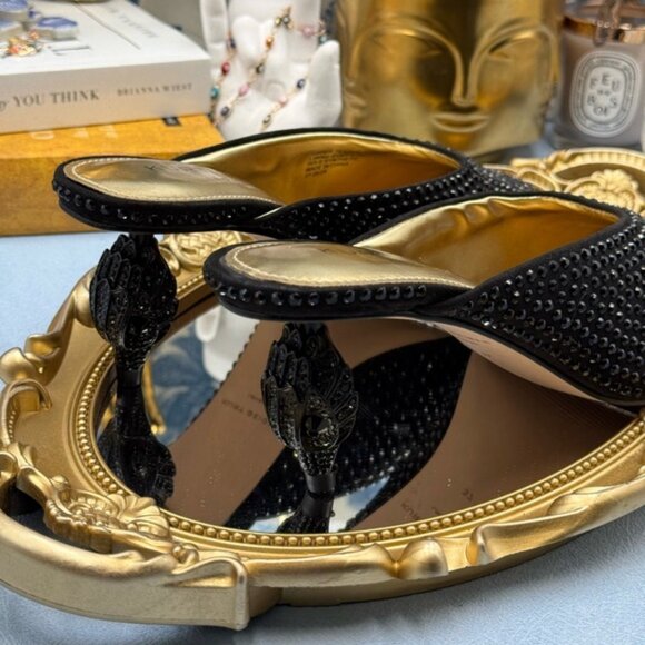 🆕 KURT GEIGER LONDON 🧿 NWOB 60mm Black Crystal Eagle Heel Mule, Sz 37 US 7 - Picture 10 of 16